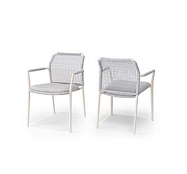 Gartenstuhl Paz mit Armlehnen in sanstone